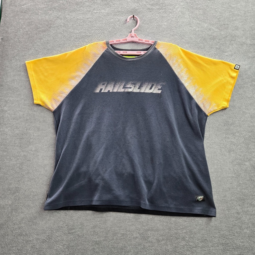 MD Mountain Dew Men Shirt XL Yellow Blue Mesh Railslide Short Sleeve READ